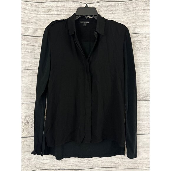 James Perse Hidden Button-Down Long Sleeve Blouse Size 2/M - Picture 1 of 2